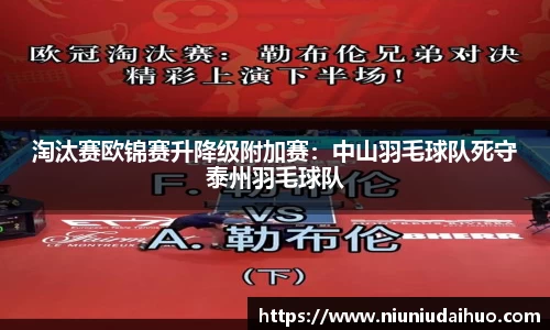 淘汰赛欧锦赛升降级附加赛：中山羽毛球队死守泰州羽毛球队
