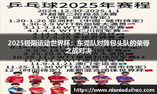 2025极限运动世界杯：东莞队对阵包头队的荣辱之战对决
